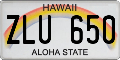 HI license plate ZLU650