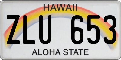 HI license plate ZLU653