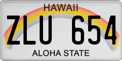 HI license plate ZLU654