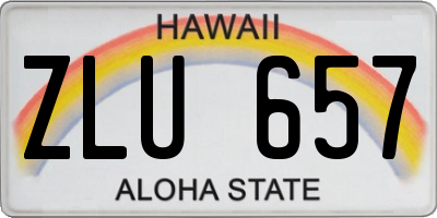 HI license plate ZLU657