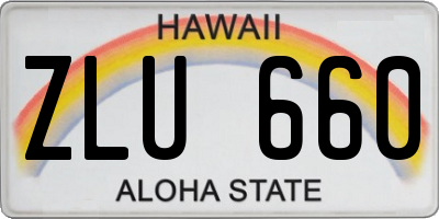 HI license plate ZLU660