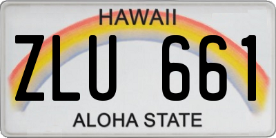 HI license plate ZLU661