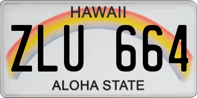 HI license plate ZLU664