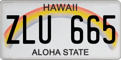 HI license plate ZLU665
