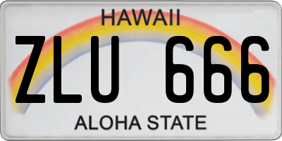 HI license plate ZLU666