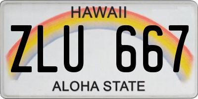 HI license plate ZLU667
