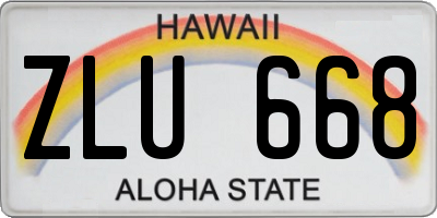 HI license plate ZLU668