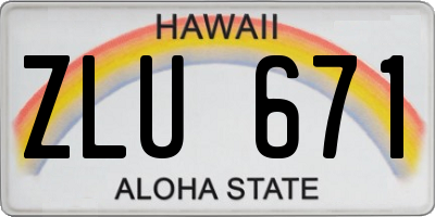 HI license plate ZLU671