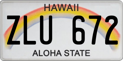 HI license plate ZLU672