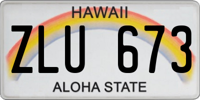HI license plate ZLU673