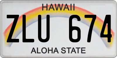 HI license plate ZLU674