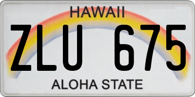 HI license plate ZLU675