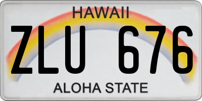 HI license plate ZLU676