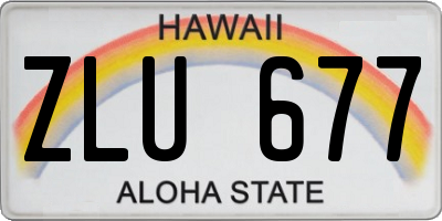 HI license plate ZLU677