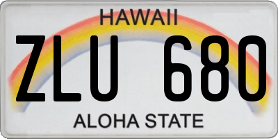 HI license plate ZLU680