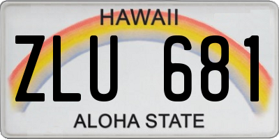 HI license plate ZLU681