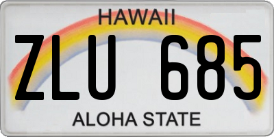 HI license plate ZLU685