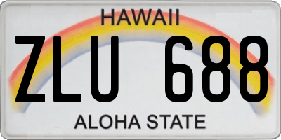 HI license plate ZLU688