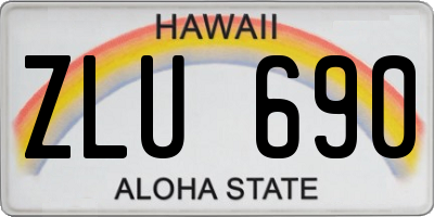 HI license plate ZLU690