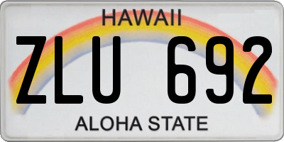 HI license plate ZLU692