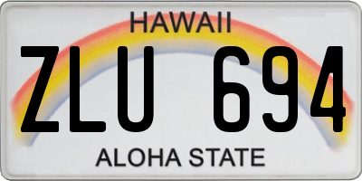 HI license plate ZLU694