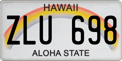 HI license plate ZLU698