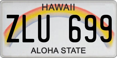 HI license plate ZLU699