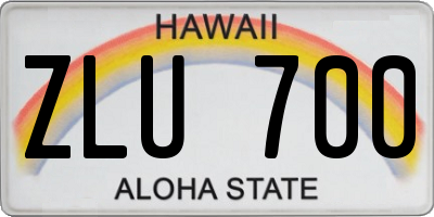 HI license plate ZLU700
