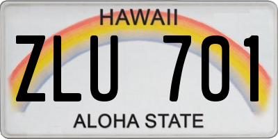 HI license plate ZLU701