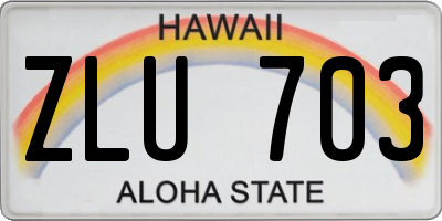 HI license plate ZLU703