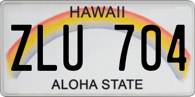 HI license plate ZLU704