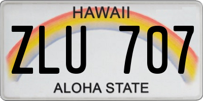 HI license plate ZLU707