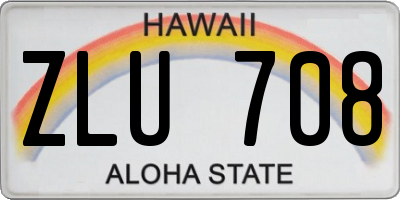 HI license plate ZLU708