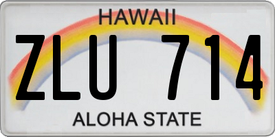 HI license plate ZLU714