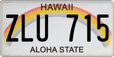 HI license plate ZLU715