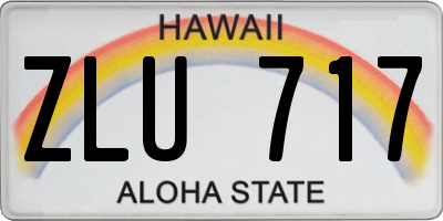 HI license plate ZLU717