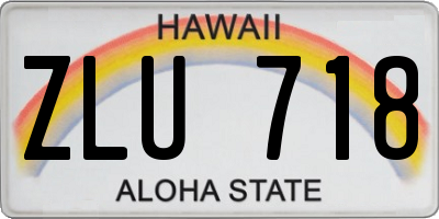 HI license plate ZLU718