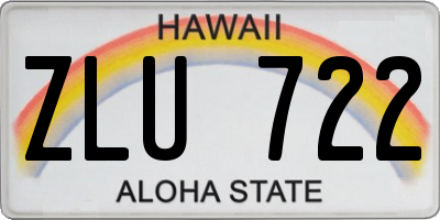 HI license plate ZLU722