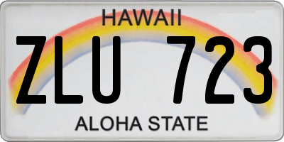 HI license plate ZLU723