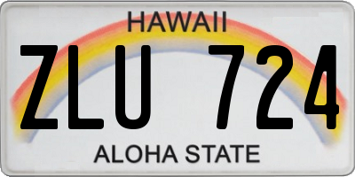 HI license plate ZLU724
