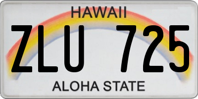 HI license plate ZLU725