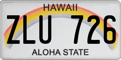 HI license plate ZLU726