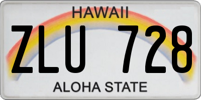 HI license plate ZLU728