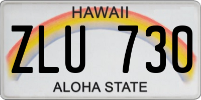 HI license plate ZLU730