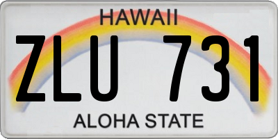 HI license plate ZLU731