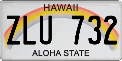 HI license plate ZLU732