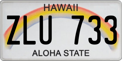 HI license plate ZLU733