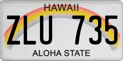 HI license plate ZLU735