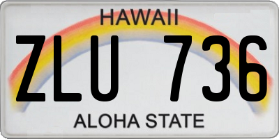 HI license plate ZLU736
