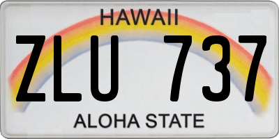 HI license plate ZLU737